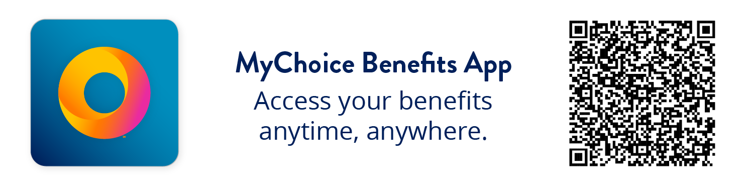 MyChoice Benefits App QR Code Banner